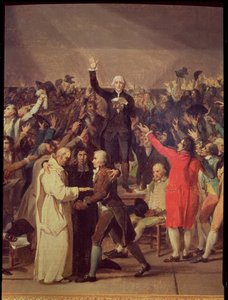 Le Serment du Jeu de Paume, 20 juin 1789, détail du groupe entourant Bailly, 1791